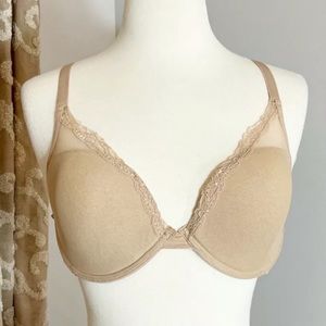 NWT Pepper Laidback Lace Padded Underwire T-Shirt Bra 38B BEIGE